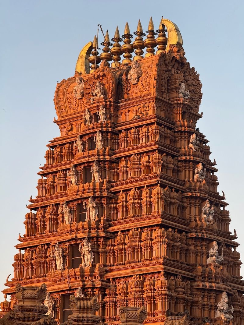 Temple gopuram on the Dharmasthala pilgrimage route from Mangalore